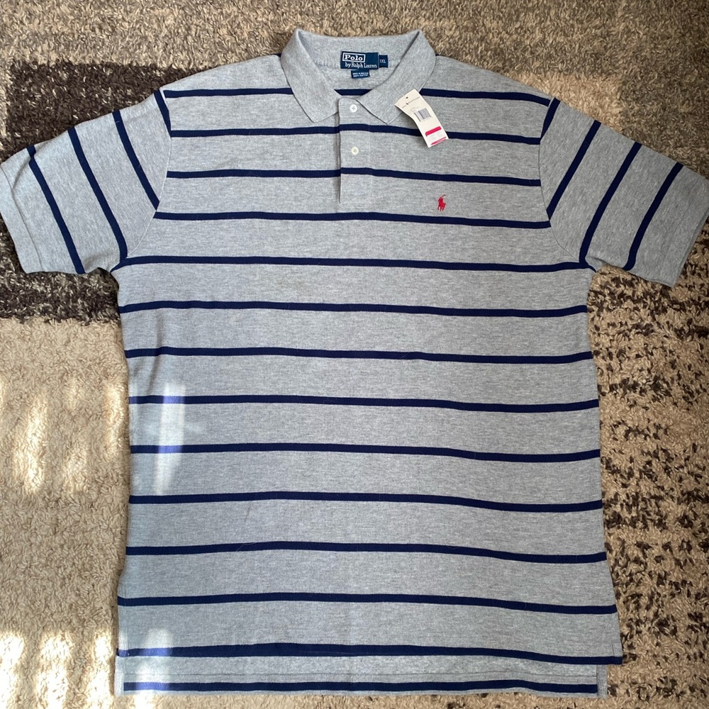 Gray and Navy Polo shirt, XXL. Brand New with tags.